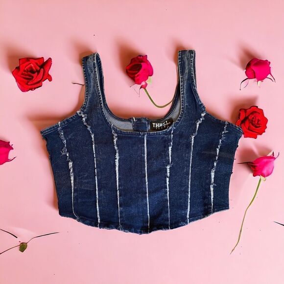 Thrill Tops - Denim Corset Top